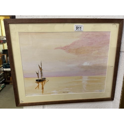 911 - A pair of framed and glazed watercolours signed Pemmis Wooddin.