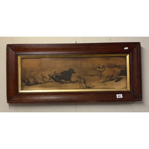 923 - An early 20th century framed and glazed print featuring dogs.