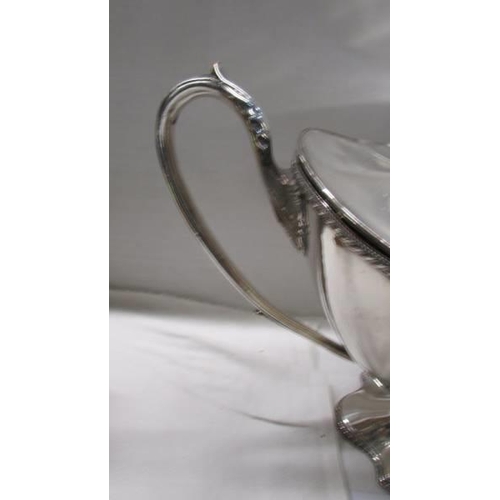 1051 - A magnificent twin handled silver plate soup tureen.