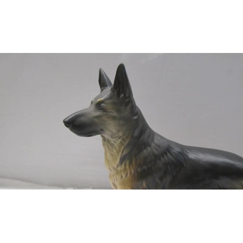 1068 - A Beswick Alsation/German Shepherd dog on wooden base.