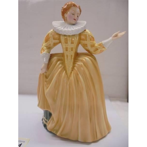 1201 - A Royal Worcester Summertime figurine and a Franklin Porcelain Katherine the Gallard figurine.