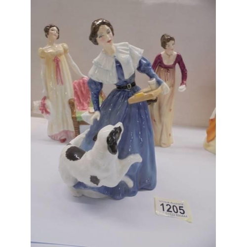 1205 - Five Royal Doulton Literary Heroines figurines including Elizabeth Bennett.