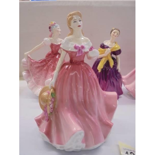 1214 - Five Royal Doulton figurines including Olivia and Rosie.