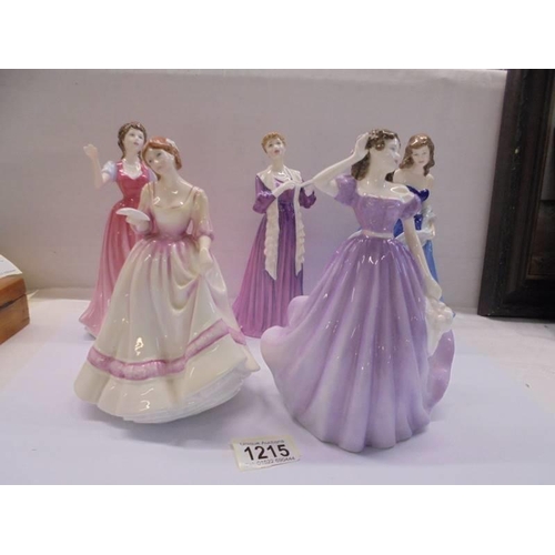 1215 - Five music related Royal Doulton figurines including Sweet Music.