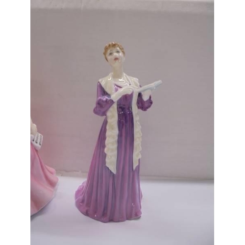 1215 - Five music related Royal Doulton figurines including Sweet Music.