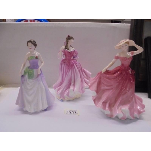 1217 - Three Royal Doulton figures of the Year including Jessica 1997.