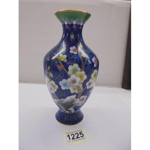 1225 - A 20cm tall Cloissonne' vase.