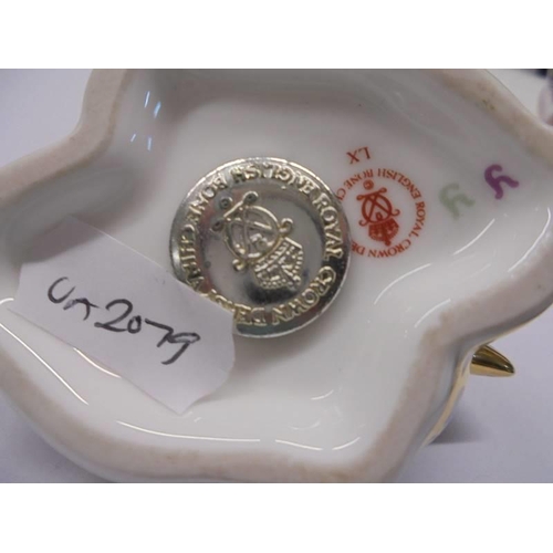 1234 - Four Royal Crown Derby paperweights including Santa Clause (3 silver, 1 gold stoppers).