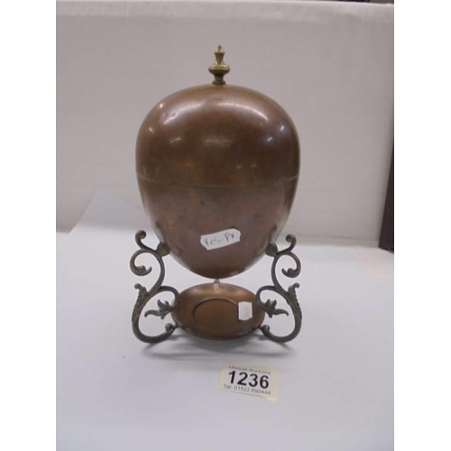 1236 - An old copper egg coddler (missing burner).