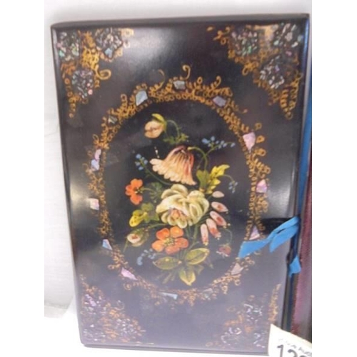 1237 - Two oriental lacquered book covers.