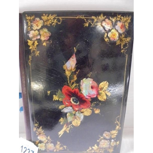 1237 - Two oriental lacquered book covers.