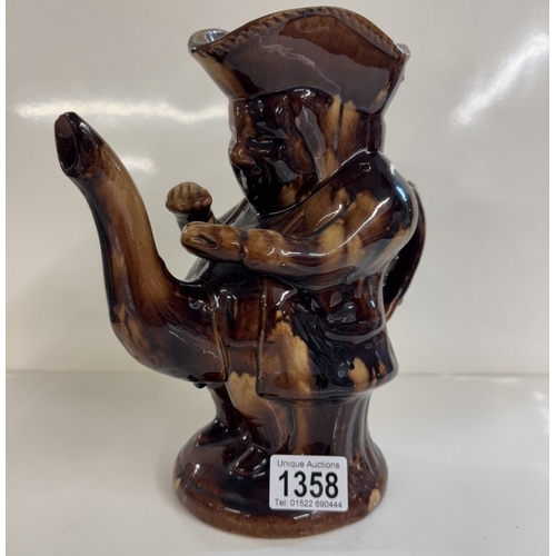 1358 - A Toby jug teapot A/F