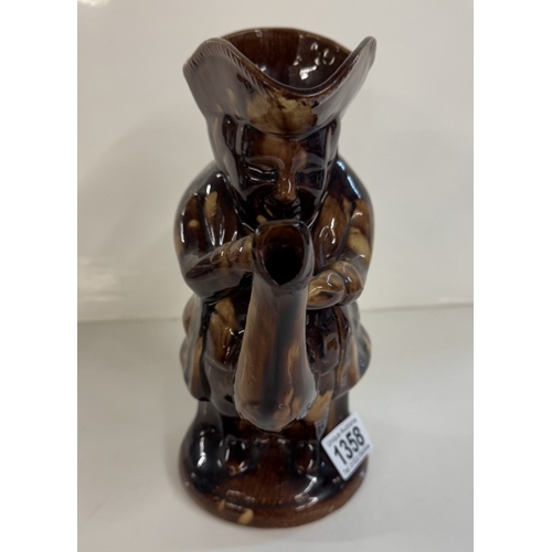 1358 - A Toby jug teapot A/F