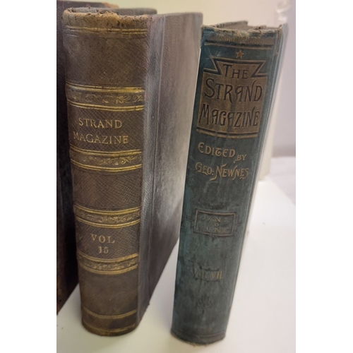 1239 - 6 bound volumes of Strand magazine including Sherlock Holmes 1898 Volume 15, 1893 January - June, 18... 