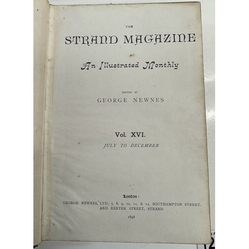 1239 - 6 bound volumes of Strand magazine including Sherlock Holmes 1898 Volume 15, 1893 January - June, 18... 