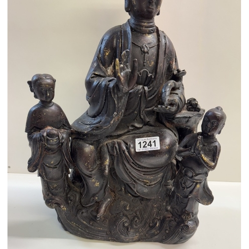 1241 - A 20th century Chinese bronze figure of a Guanyin