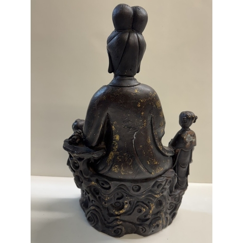 1241 - A 20th century Chinese bronze figure of a Guanyin