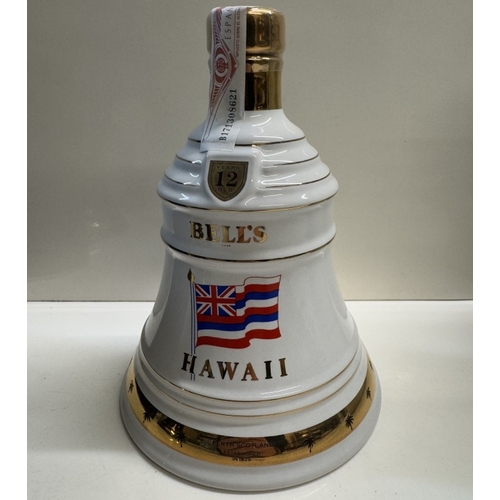 1249 - 2 rare boxed Bells Whisky decanters, Hawaii 12 years old deluxe whiskey & year of the sheep 1991