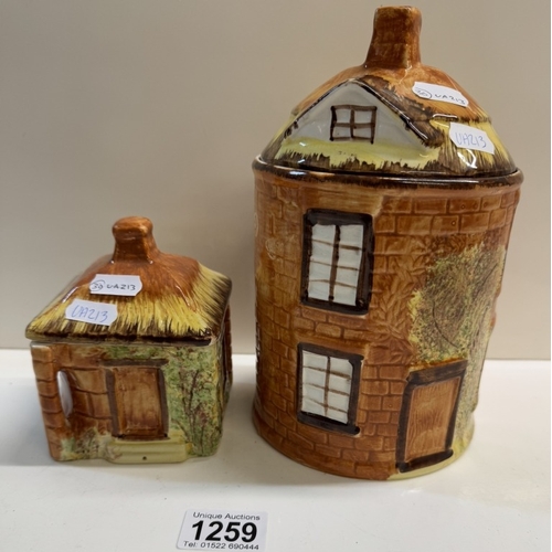 1259 - 2 Price Kensington cottage storage jars