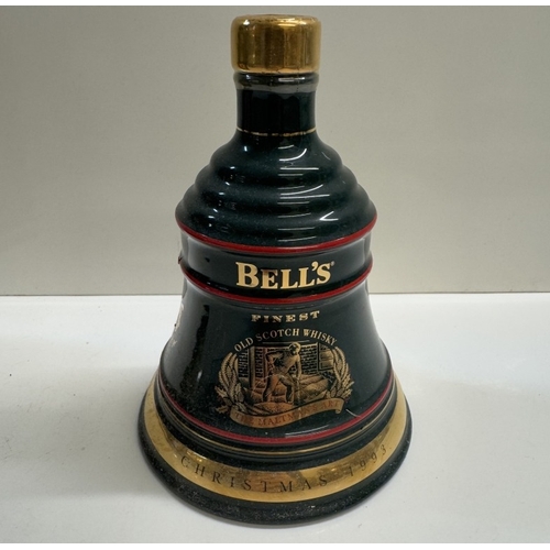 1264 - 3 boxed Bells whiskey decanters, all full, Christmas 1993, 1994 aged 8 years & 1995 aged 8 years