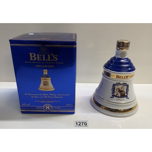 1270 - 3 boxed Bells extra special old Scotch whiskey, decanters all aged 8 years, Prince of Wales 50th Gol... 