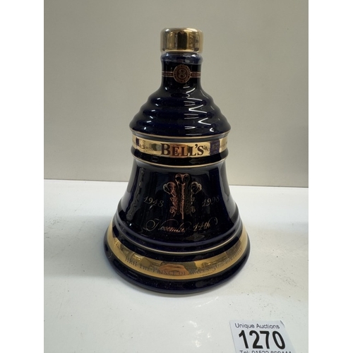 1270 - 3 boxed Bells extra special old Scotch whiskey, decanters all aged 8 years, Prince of Wales 50th Gol... 