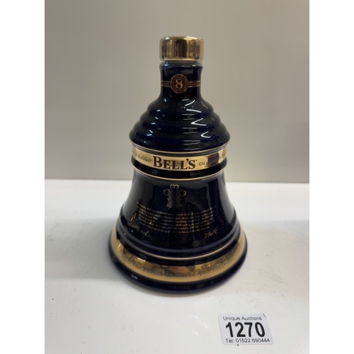 1270 - 3 boxed Bells extra special old Scotch whiskey, decanters all aged 8 years, Prince of Wales 50th Gol... 