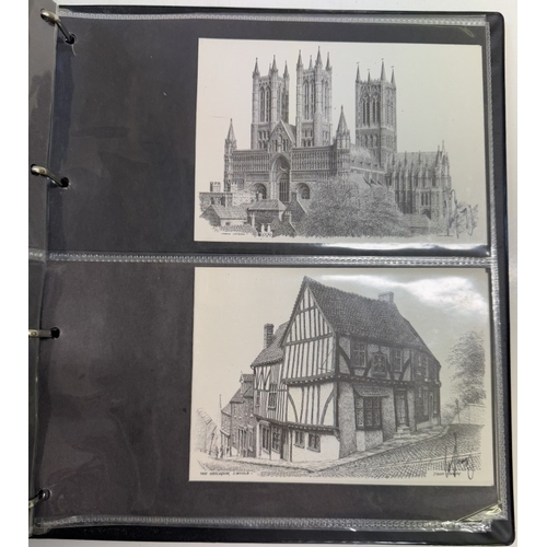 1277 - A collection of ephemera including Lincoln photographs, postcards, stamps etc