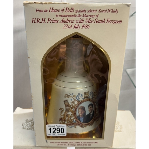 1290 - 5 Bells whiskey decanters (still boxed) all Royal related