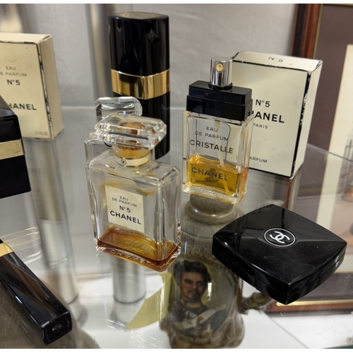 1294 - A quantity of vintage Chanel perfume & makeup, part used, plus empty boxes