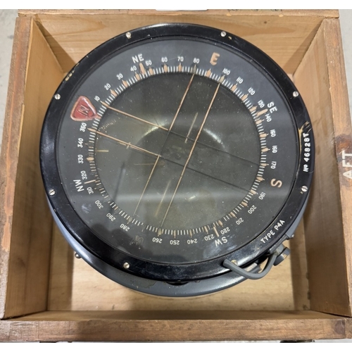 1299 - A Lancaster Bomber compass in box circa 1930's/40's with service stamp 1930, 1941 & 1944