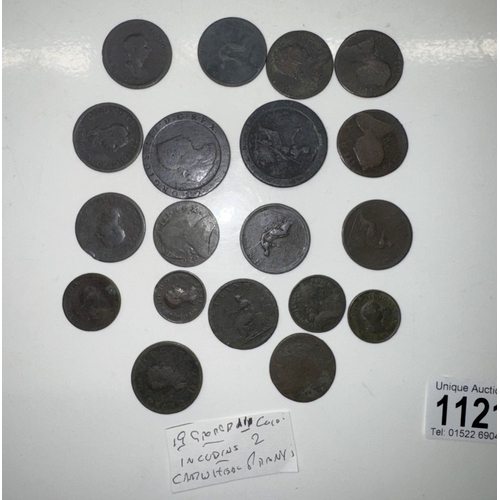 1121 - A quantity of coins including 10 x George II, 19 x George III including 2 Cartwheel penny's