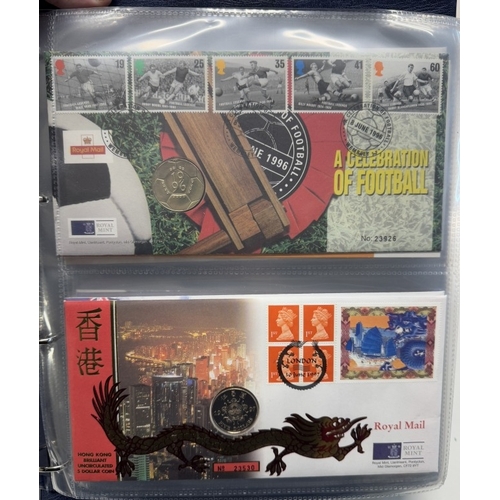 1127 - A collection of 20 Royal Mail stamp & coin covers including Royal Mail/Royal Mint album