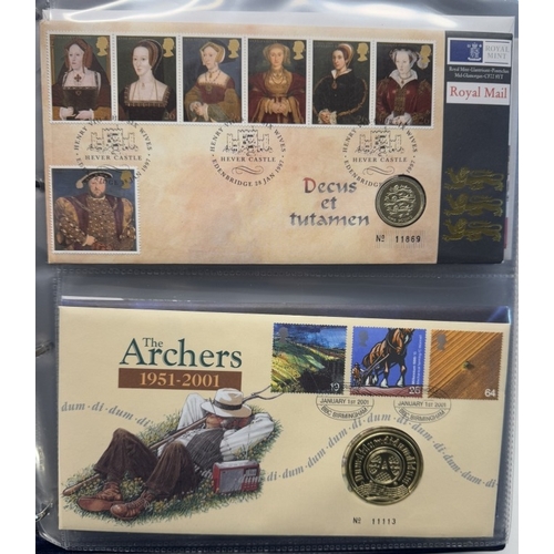 1127 - A collection of 20 Royal Mail stamp & coin covers including Royal Mail/Royal Mint album