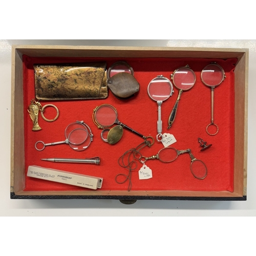 1133 - A 4 drawer cabinet of vintage & other spectacles, Lorgnettes & monocles etc.