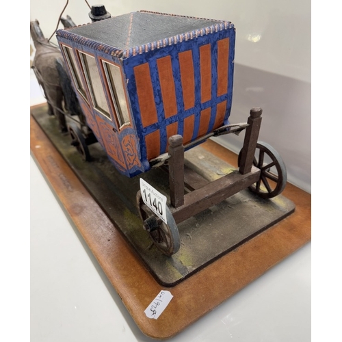 1140 - An interesting model of a horse & carriage/Stuart coach