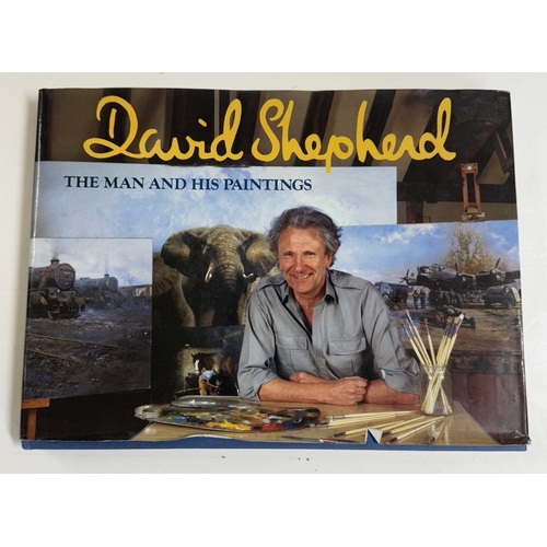 1325 - A signed David Shepherd book & signed print of elephants.