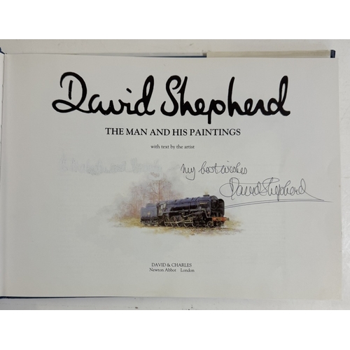 1325 - A signed David Shepherd book & signed print of elephants.