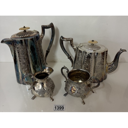 1399 - A 4 piece silver plated EPBM tea set