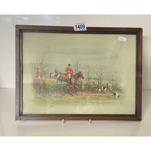 1409 - 3 Vintage fox hunting prints