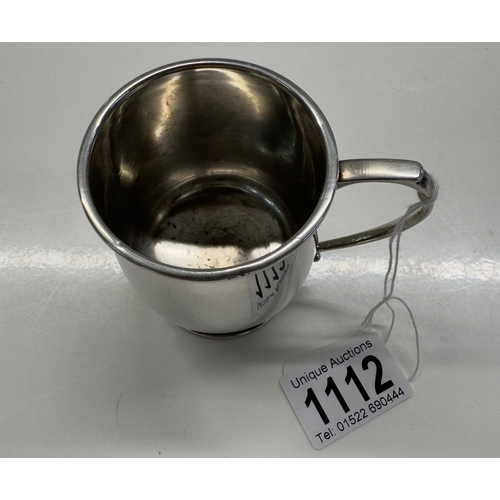 1112 - A Birmingham silver 1937 tankard by ADIE Brothers Limited. Inscribed V.A.L.1940 76.6 grams / 2.7 oun... 