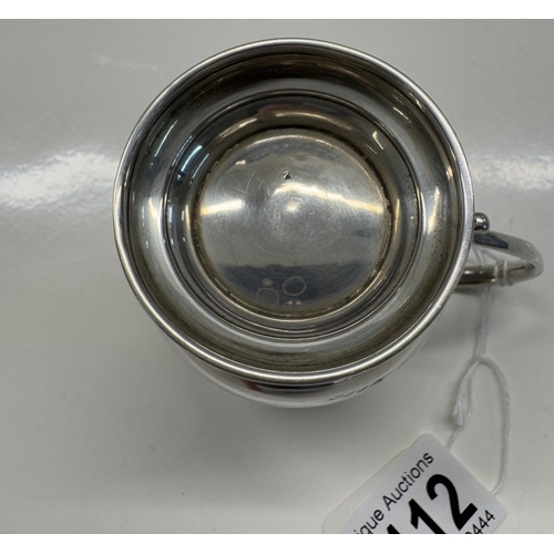 1112 - A Birmingham silver 1937 tankard by ADIE Brothers Limited. Inscribed V.A.L.1940 76.6 grams / 2.7 oun... 