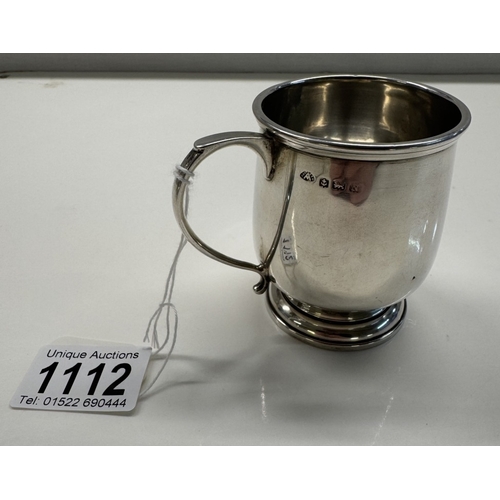 1112 - A Birmingham silver 1937 tankard by ADIE Brothers Limited. Inscribed V.A.L.1940 76.6 grams / 2.7 oun... 