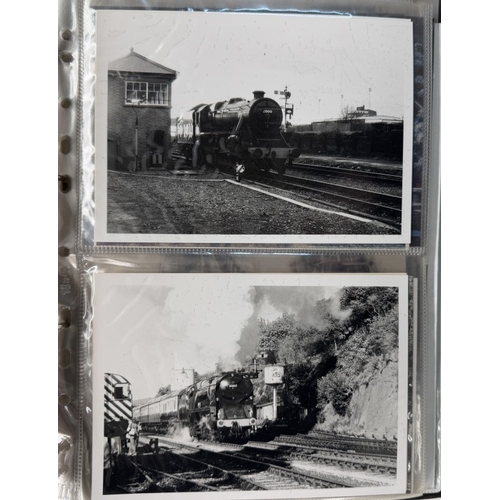 1154 - Steam Railways - Black binder containing 20+ strips of 35mm black and white negatives of steam train... 