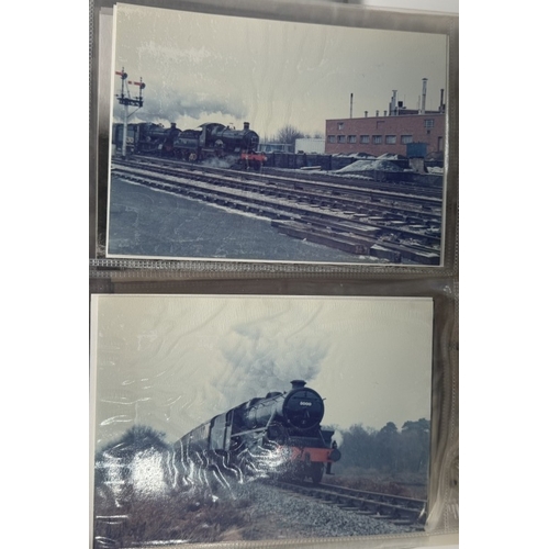 1154 - Steam Railways - Black binder containing 20+ strips of 35mm black and white negatives of steam train... 