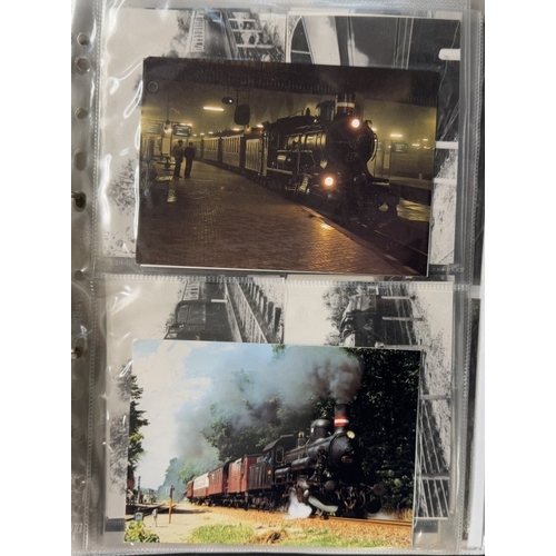 1154 - Steam Railways - Black binder containing 20+ strips of 35mm black and white negatives of steam train... 