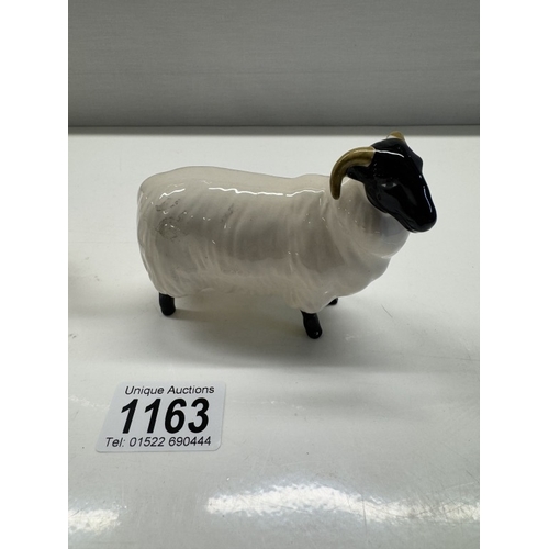 1163 - A Beswick Ram, Ewe & calf