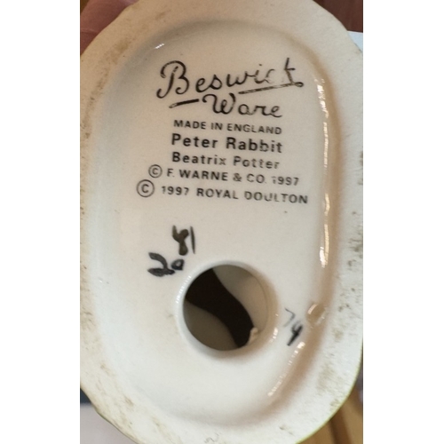 1165 - A Beswick Beatrix Potter Jemima Puddle duck & Peter Rabbit