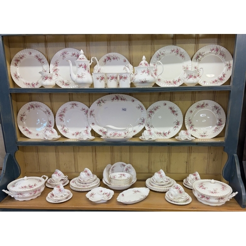 1422 - Approximately 70 pieces of Royal Albert Lavendar Rose tea and dinner ware.