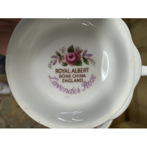 1422 - Approximately 70 pieces of Royal Albert Lavendar Rose tea and dinner ware.